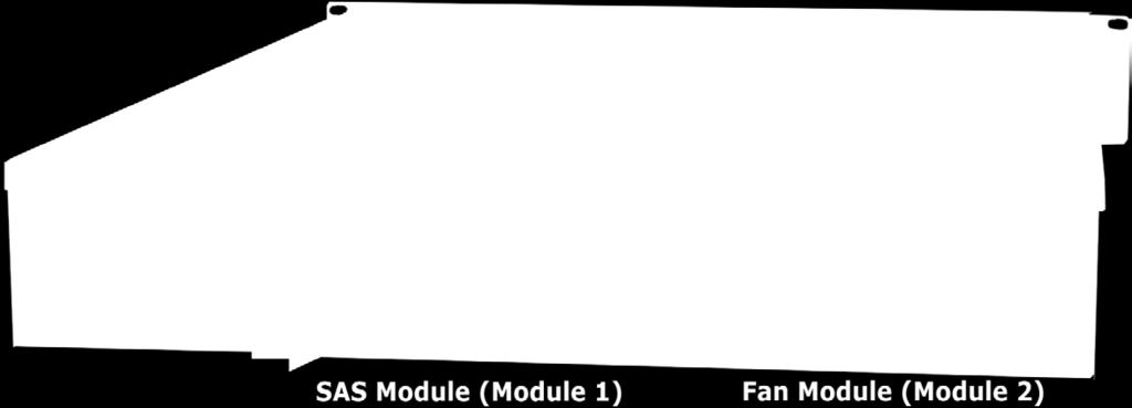 Arızalı SAS / fan modülünü değiştirmek için: 1 Arızalı modülün değiştirileceği SAS / fan