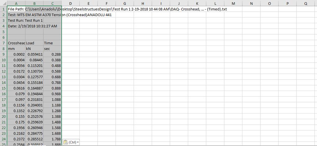 Txt dosyasından veri kopyalama Excel programı