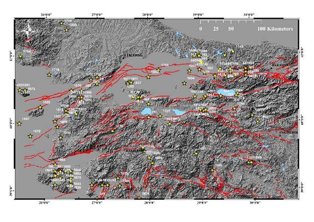 8 olan 43 deprem belirlenmiştir (Papazachos ve Papazachou, 1997; Ambraseys, 2002) MS 6.8 olan 43 depremden 12 adedi Sapanca Gölü ve civarını etkilemiştir.