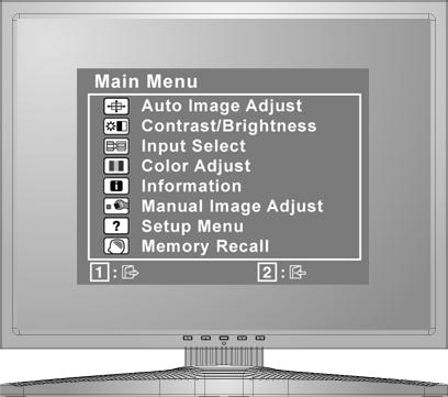 Ekran Görüntüsünün Ayarlanması Ekranda gösterilen OSD kontrollerini görüntülemek ve ayarlamak için ön kontrol panelinde bulunan düğmeleri kullanın.