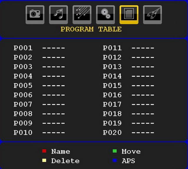 Program Press or button to select Program. Use or button to select the program number. You can also enter a number using the numeric buttons on the remote control.