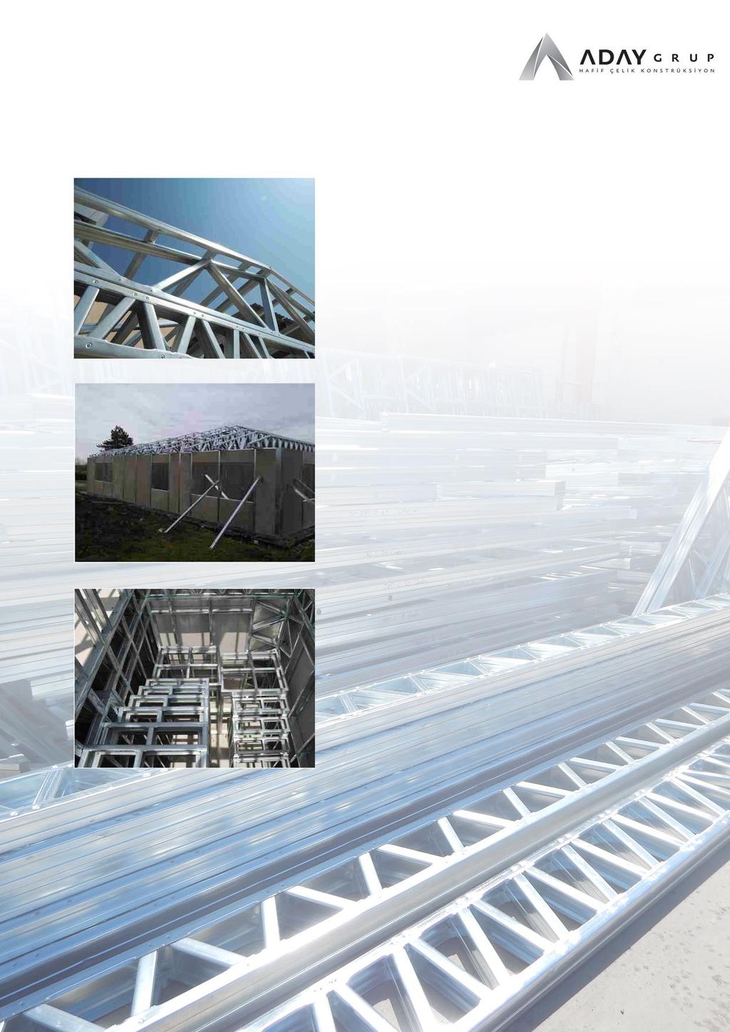 Prefabik Yapı Elemanları Üretimi ADAY Grup, profesyonel firmalar için çatı makası, kiriş, taşıyıcı kolon, merdiven, çatı ve tavan panelleri, duvar panelleri gibi Hafif Çelik Konstrüksiyon yapı