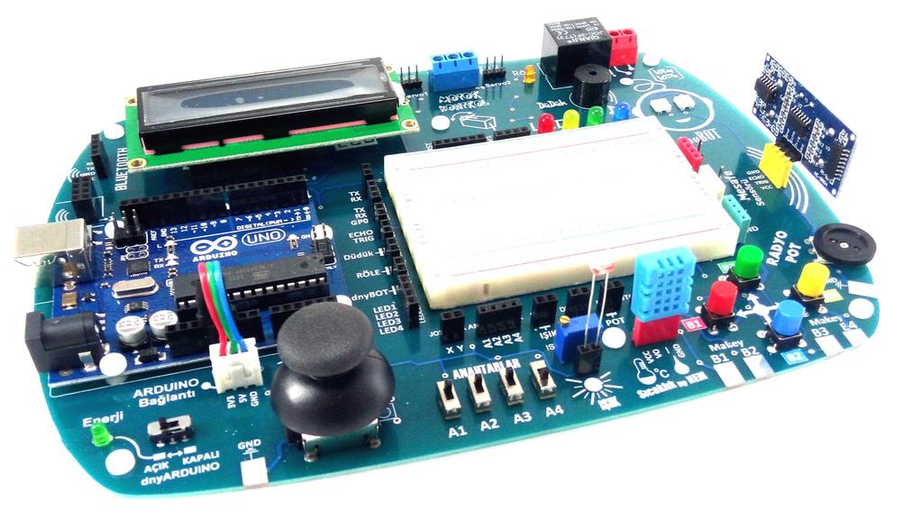 ARDUINO TakKullan Bağlantısını Yapın dnyarduino yu kullanabilmek için dnyarduino ile ARDUINO board arasında enerji iletiminin olması gerekmektedir.