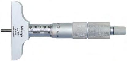 Derinlik Mikrometresi; değiştirilebilir uçlu Seri 129 Değiştirilebilir Uzatmalı Model ø 4 mm ayarlanabilir uzatmalar, leblenmiş ölçüm yüzeyli Cırcır sabit ölçüm kuvveti sağlar Ölçüm çubuğu kilitleme