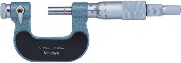 Değiştirilebilir Çene Tipi Mikrometre Seri 116 Dönmeyen ölçme milli ve değiştirilebilir ölçüm uçları Dönmeyen miline yedi farklı formda opsiyonel uç takılabilir(düz,bıçak ağızlı,disk,bıçak) Opsiyonel