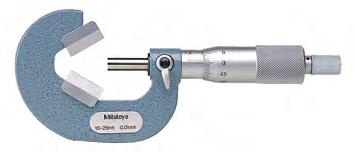 V-Şekilli Mikrometre Seri 114 V şekilli sabit ölçüm çenesi Üç ağızlı kesici takımların örneğin matkap ucu, freze bıçağı ve rayba gibi ölçümlerinde kullanılır listesine bakınız Ölçüm kuvveti (N) 5-10
