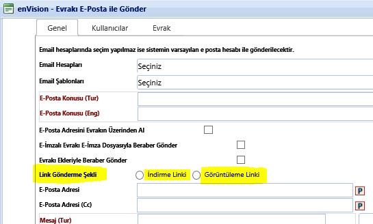 4. Entegrasyon ile alınan evrakta (excel importer, folder agent v.b.