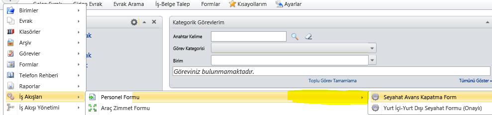 İş Akışlarına Menü Grubu oluşturulma özelliği eklenmiştir. Bu özellik sayesinde Ana Menü>> İş Akışları içerisinde gruplandırma yapılabilmektedir. 6.