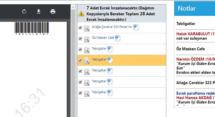 2. Evrak tanımında bulunan Sevk/Dağıtım Amacı sekmesinde girilen gönderim amacı doğrultusunda sevk işleminde Gönderim Amacı alanında kısıtlama oluşmaması sorunu giderilmiştir. 3.