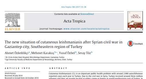 Gaziantep Devlet Hastanesi Dermatoloji Polikliniğinde 2009 2015 yıllarında 263 Kutanöz Leishmaniasis hastası 174 hasta