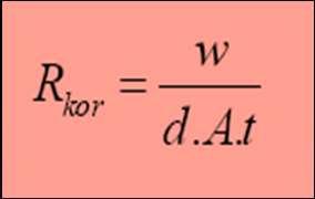Burada; w : t saniyede sulu çözeltide çözünen veya elektrokimyasal kaplanan metalin ağırlığı (gr), I : korozyon akımı (A), M : metalin atomik kütlesi (gr/mol), n : süreçte üretilen veya harcanan