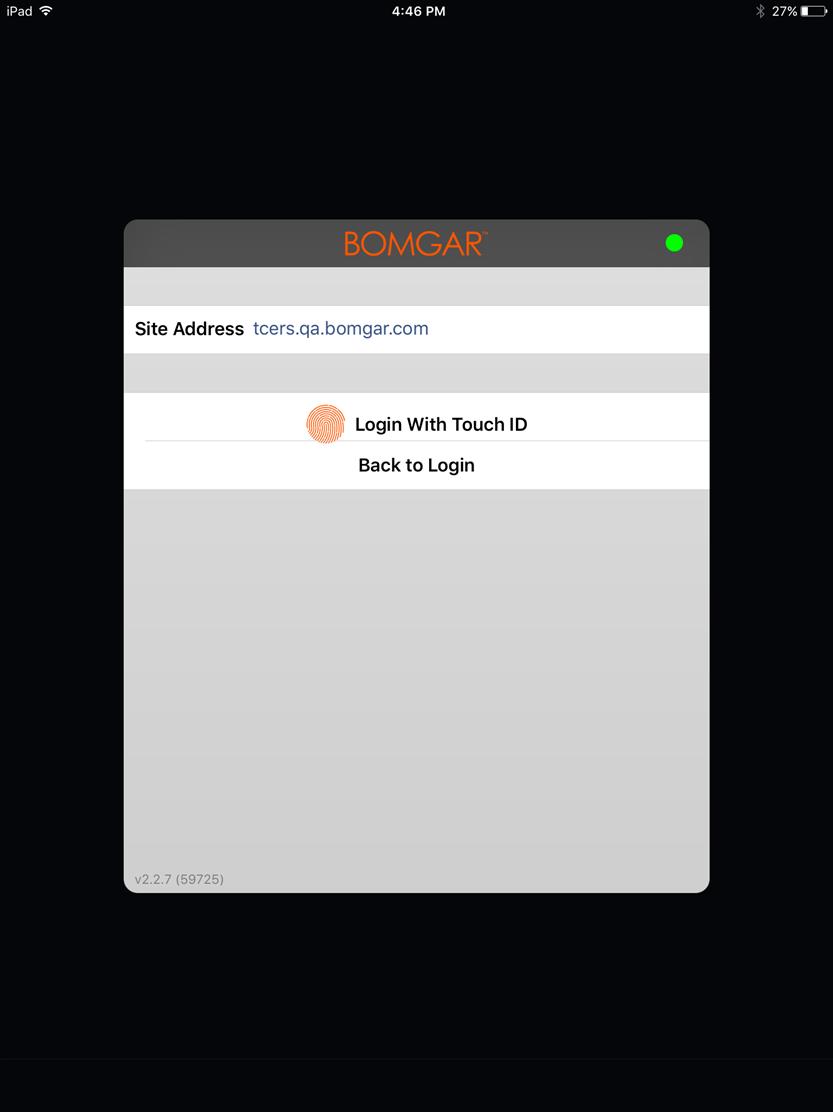 Not: Mobil Destek Teknisyeni Konsolunun Tercihler bölümünden, Bu site için depolanan kimlik bilgilerini kullanmak için Touch ID talep et seçeneğini devre dışı bırakarak Touch ID işlevini