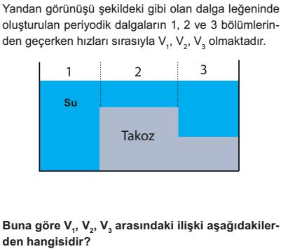 Soru 5: Soru 6: Şekilde verilen X,Y ve Z bölgelerinin kendi içinde derinliği her yerde aynıdır.