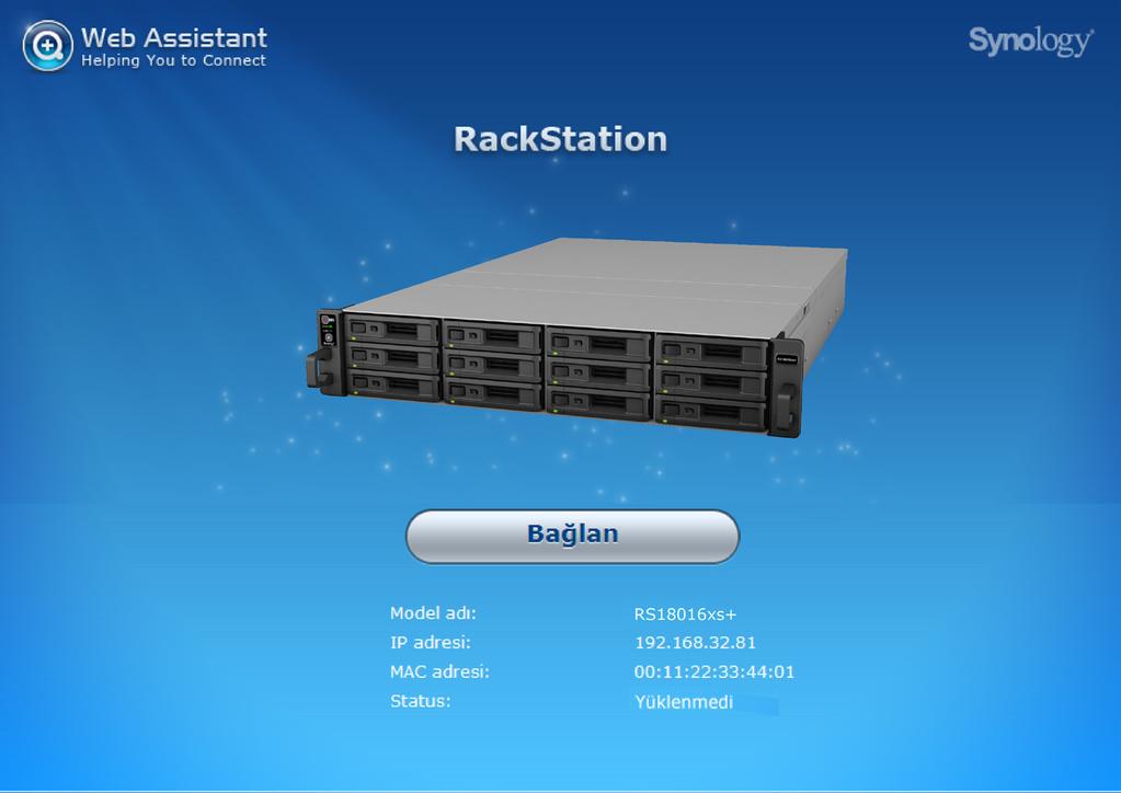 Bölüm RackStation'a DSM yükleyin 3 Donanım kurulumu tamamlandıktan sonra, Synology'nin tarayıcı tabanlı işletim sistemi olan DiskStation Manager'i (DSM) RackStation sunucunuza yükleyin.