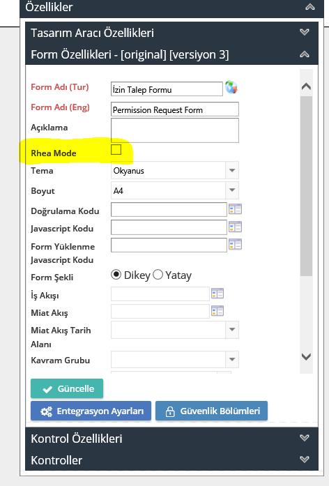 25. Form Tasarım ekranında