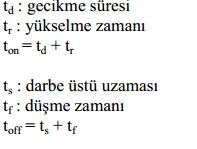 Şekildeki devrenin girişine şekil 3 deki Vİ (t) darbeleri uygulanırsa, V1 gerilim seviyesi transistorü Q1 kesim noktasına, V2 gerilim seviyesi Q2