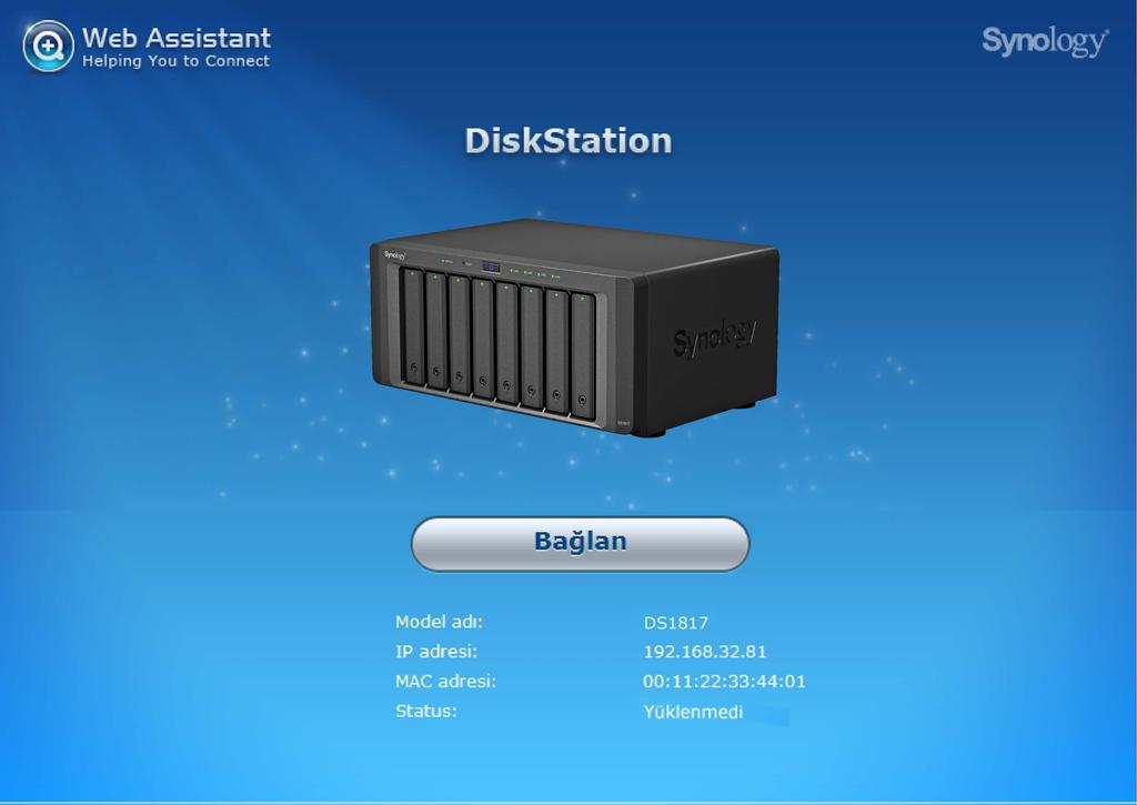 Bölüm DiskStation'a DSM Kurun 3 Donanım kurulumu tamamlandıktan sonra, Synology'nin tarayıcı tabanlı işletim sistemi olan DiskStation Manager'ı (DSM) DiskStation sunucunuza yükleyin.