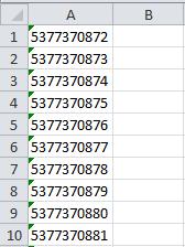 Özel Projeler İçin Numara Ekleme Numaralar MS Excel dosyasının