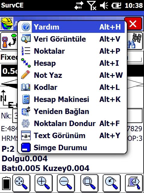 Noktaya toleranslar dahilinde yaklaşılmışsa grafik ekranın dört köşesinde kırmızı renkte uyarı işaretleri belirir.