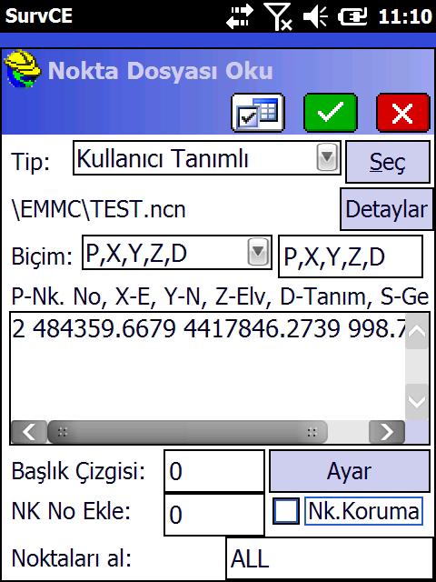 Kontrol ünitesinde İstenilen dizine atılan.