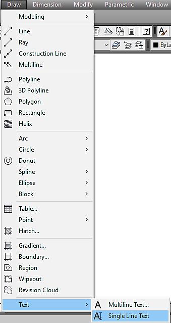 AutoCAD 2014 Kullanımı Text (Yazı Yazma) Komutu Single Line Text (Satırlı Metin Yazma) Satırlı metin yazma özelliği (Single Line Text) ile tek satırda metin yazma sağlanır.
