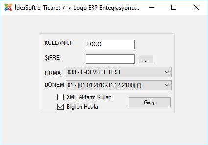 IdeaSoft E-Ticaret ile LOGO Ticari Yazılım Entegrasyon Kullanım Kılavuzu ISLE IdeaSoft E-Ticaret siteniz ile Logo Yazılımınız (GO 3, Tiger 3, Tiger 3 Enterprise) arasında veri aktarımını sağlayan bir