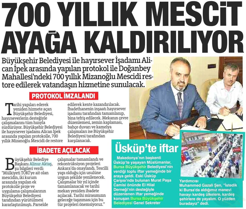 700 YILLIK ESER CAN BULUYOR Yayın Adı : Bursa