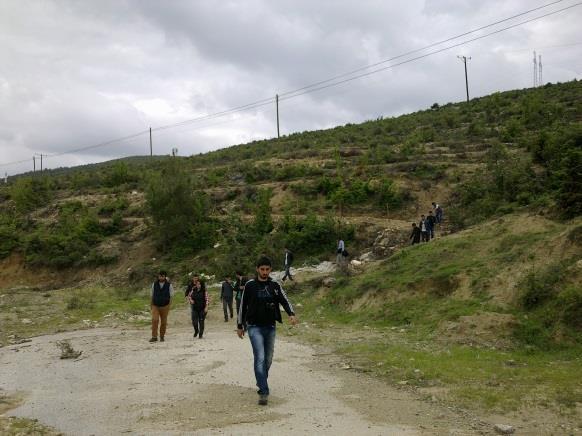 sonra Kızılçam, Karaçam ağaçlandırma ve bakım çalışmalarının yapıldığı alan üzerine gidildi.