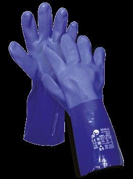 4121 PVC, kimyasala dayanıklı pamuk astarlı eldiven, özel dış yüzey,