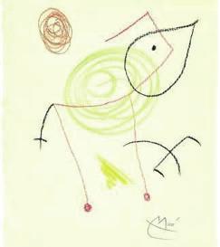 Bu resmi bul. Joan Miró gerçeği taklit etmek istemez.
