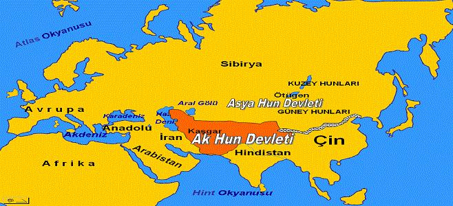 M.S. 350 li yıllardan sonra Juan-juan Devleti ne bağlı Hun kalıntısı Uar ve Hun adlı iki Türk kabile grubu Altaylar havalisindeki yerlerini terk ederek Güney Kazakistan bölgesine geldiler.