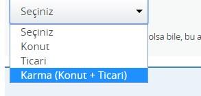 Ticaret) seçildi ise yandaki