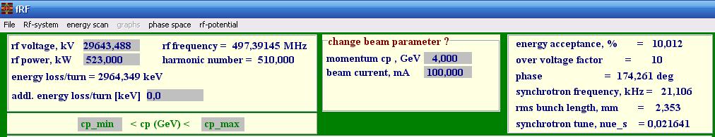 frekansı - gücü vb. değerleri Beam Optics programı üzerinden şekil 6.