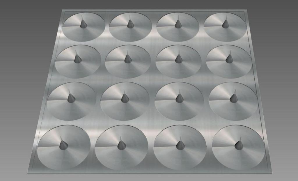 16 lı parabolik yoğunlaştırıcılı optik modülün arka yüzey tasarımı