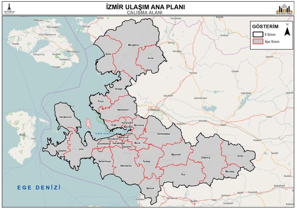 İZMİR ULAŞIM ANA PLANI İZMİR BÜYÜKŞEHİR BELEDİYESİ ALANI