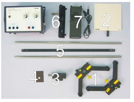 ..12 V DC / 6 V, 12 V AC Grafik Kâğıdı, Ataç İki destek çubuğunu ve değişken destek tabanını kullanarak optik tezgâhı birleştirin ( ve 2).