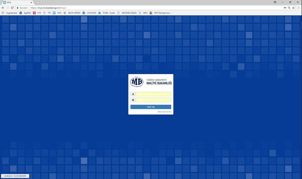 Mali Yönetim Sistemine Giriş: TC Kimlik no ve şifre