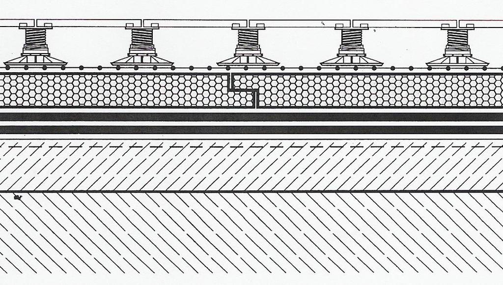 Terrace roofs with floor coverings (with chock) -