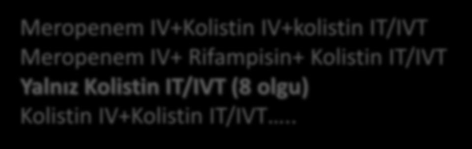 Meropenem IV+Kolistin IV+kolistin IT/IVT Meropenem IV+