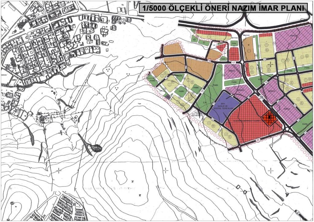 E- 1/5000 ÖLÇEKLİ NAZIM İMAR PLANI DEĞİŞİKLİĞİ ÖNERİSİ Plan Değişikliği Gerekçesi Söz konusu 1875 ada 1 nolu parselin bulunduğu bölge konumu itibari ile çeşitli ticari faaliyetlerin yer seçtiği,