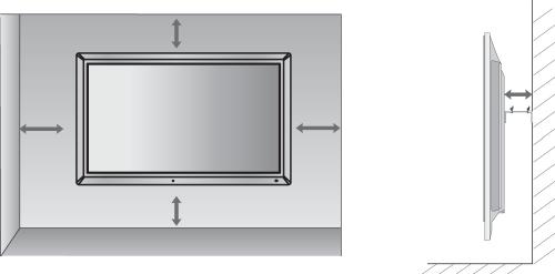 TV bir duvara ya da masa üstüne vb. olmak üzere değişik şekillerde kurulabilir. TV yatay yerleştirmek üzere tasarlanmıştır.