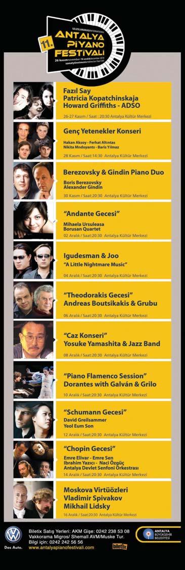 kültür - sanat 11. Uluslararası Antalya Piyano Festivali başlıyor de yapan, besteci ve piyanist Fazıl Say ile birlikte açılıyor.