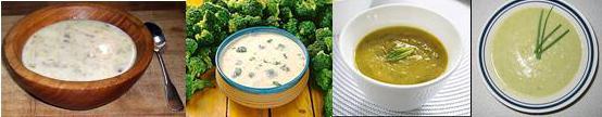 Soğuk kremalı çorbalar; Vichyssoise de anlatıldığı gibi krema karıştırılarak da servis edilebilir. Tavuk suyu, bu çorbalarda çok kullanılır. Çorba piştikten sonra püre hale getirilir.