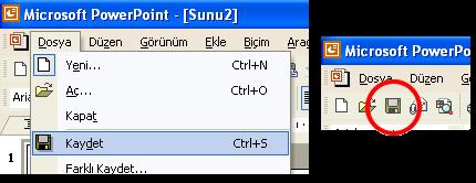 Şekil 8 Aktif dosyayı sabit diske kaydetme Kaydet seçeneğini seçtikten sonra bir iletişim kutusu açılır.