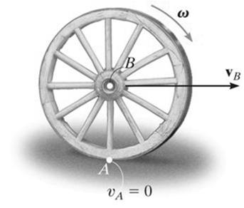 RÖLATİF HAREKET ANALİZİ: HIZ (devam) v B = v A + r B/A Bir tekerlek kaymadan yuvarlandığında, A noktası yerle temas (değme) noktası olarak seçilir. Kayma olmadığından A noktasının hızı sıfırdır.