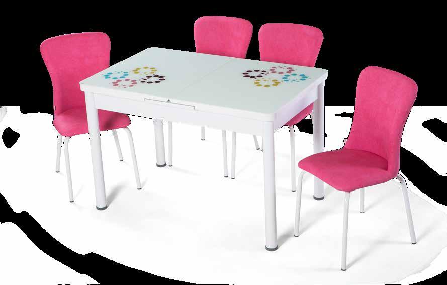 EN 945 PATİLİ MASA TAKIM / GLAZED PAWS SET MASA - TABLE / Temperli Cam Tempered Glass - Kolay Açılabilir Easy to Open - Uzamalı Masa Extended Table -