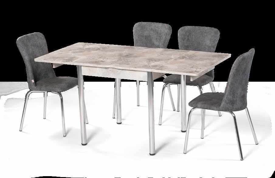 EN 948 TROPİC MERMER KARE TAKIM / TROPIC MARBLE SQUARE SET MASA - TABLE / MASA - TABLE / Kolay Açılabilir Easy to Open - Açılabilir Masa Extended