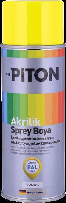 Sprey Boyalar 400 ml i: RAL renkleri standardize edilmiş ve çok farklı alanlarda kullanılan renk tonları konusunda geniş bir yelpaze sunar.