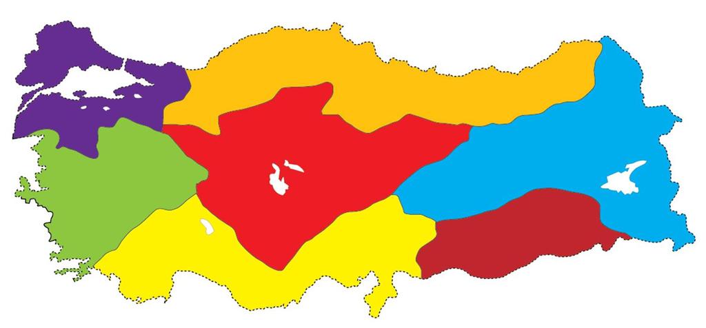 Türkiye de Üzüm Üretilen Coğrafi Bölgeler Marmara 4.7% Karadeniz 0.