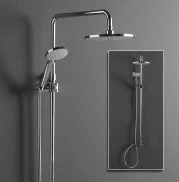 DUŞ SETİ, SİSTEMİ VE SPİRALLERİ yeni City Duş Sistemi 9SS1113300-4 Fonksiyonlu duş sistemi 2 1485-304 Paslanmaz çelik boru - Isı ayarlı ve temperli cam raflı (38O) - Termostatik kartuş 150 mm Ø 200
